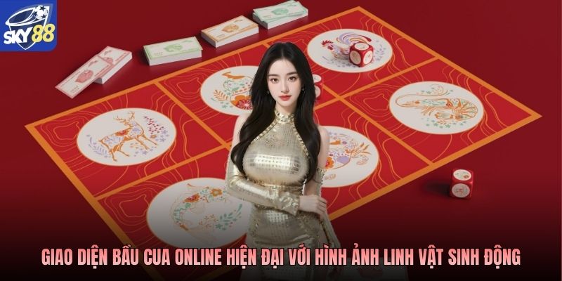 Giao diện bầu cua online hiện đại với hình ảnh linh vật sinh động
